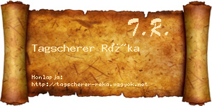 Tagscherer Réka névjegykártya